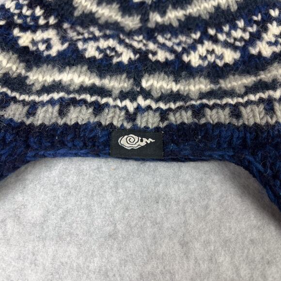 Everest Designs Blue Earflap Hat Wool Sherpa Beanie - Picture 5 of 8